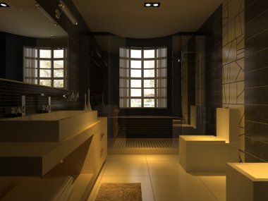 modern banyo iç işleme