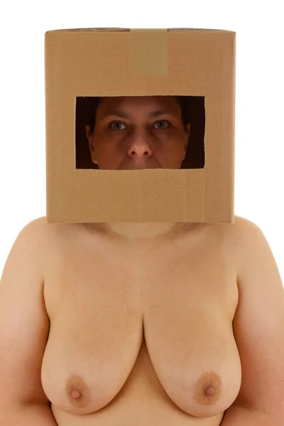 stock image Woman with box